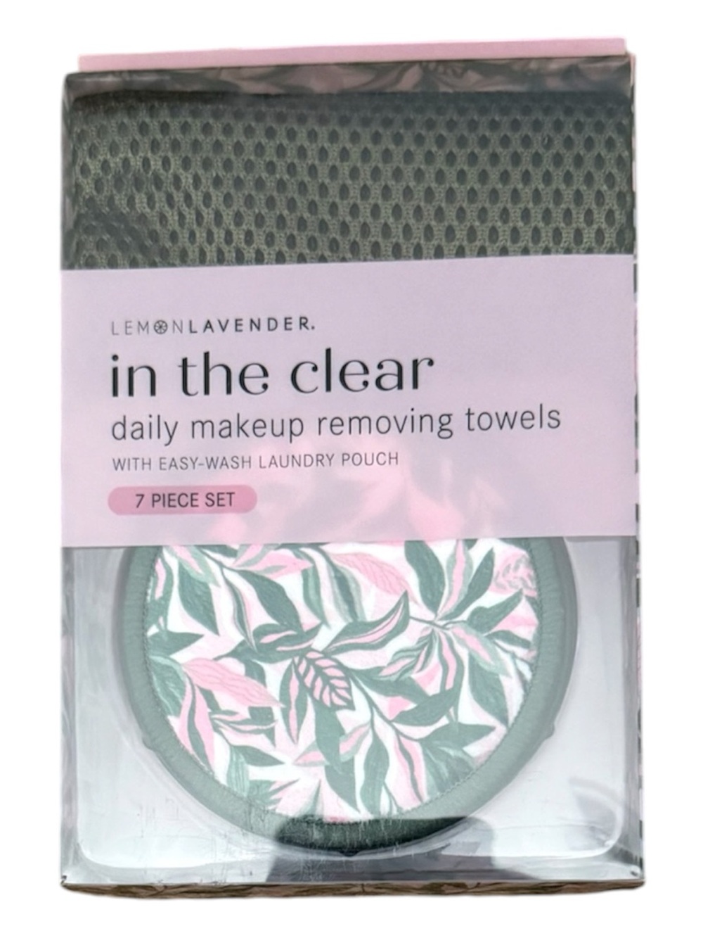 Lemon Lavender "in the clear" Daily Makeup Removing Towels - Pink & Sage